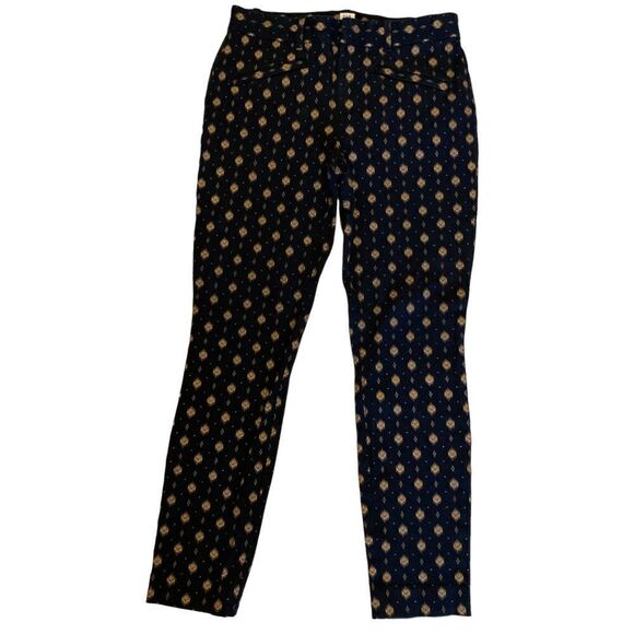 GAP Black & Gold Printed Skinny Jeans | Slim Fit Stretch Ankle Pants Size 2 - Picture 3 of 12
